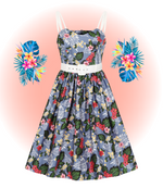 Robe Évasée Jade Oasis Tropical XXS