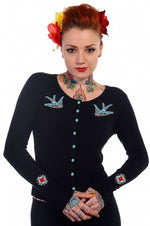 Cardigan Hybrid Noir Et Bleu S
