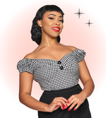 Top Dolores Vichy Noir et Blanc XS