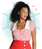 Blouse Ahoy Rouge et Blanche XS