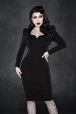 Robe Femme Fatale Ajusté Noire XS