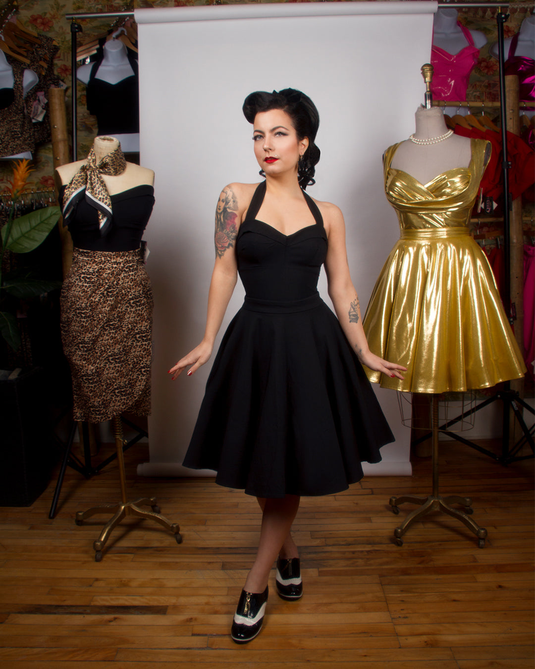 fitted lace wedding dress Everyday 50's Flared Skirt in Black fitted lace wedding dress Everyday 50's Flared Skirt in Black
