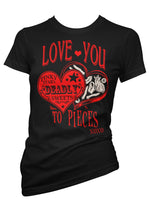 T-Shirt Noir Love You To Pieces M