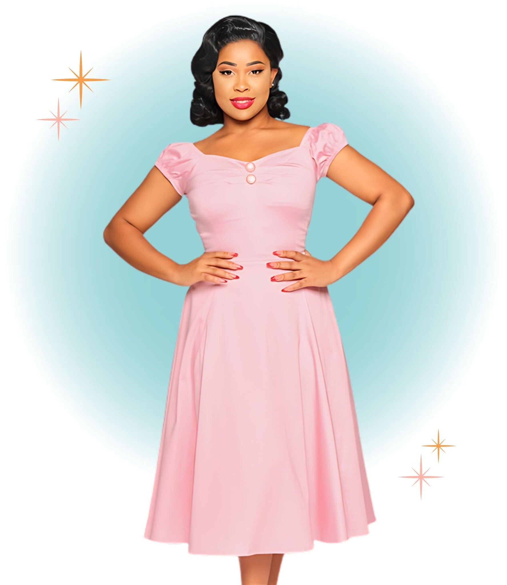 Pink Dolores Flared Dress Pink Dolores Flared Dress