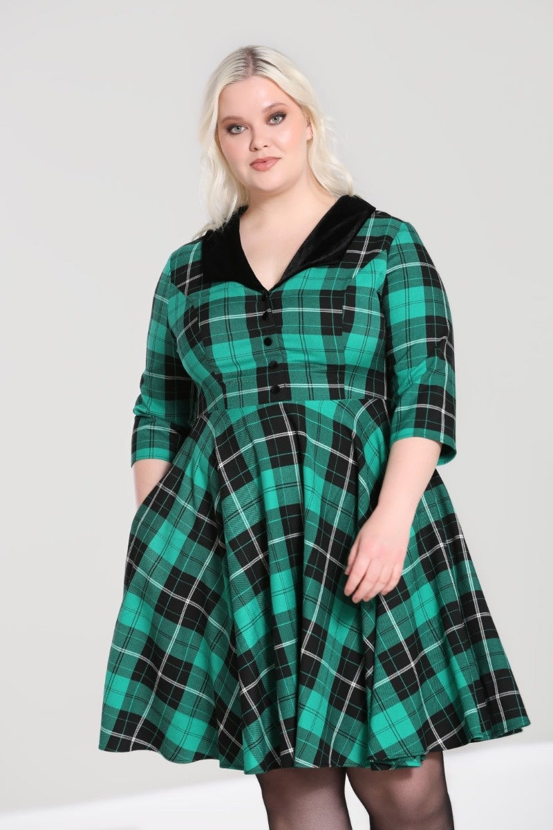 Robe Beryl Verte Évasé 5XL