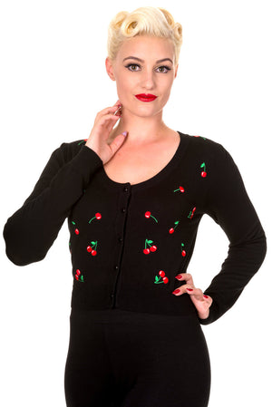 Cardigan Drive Me Crazy Noir Et Rouge