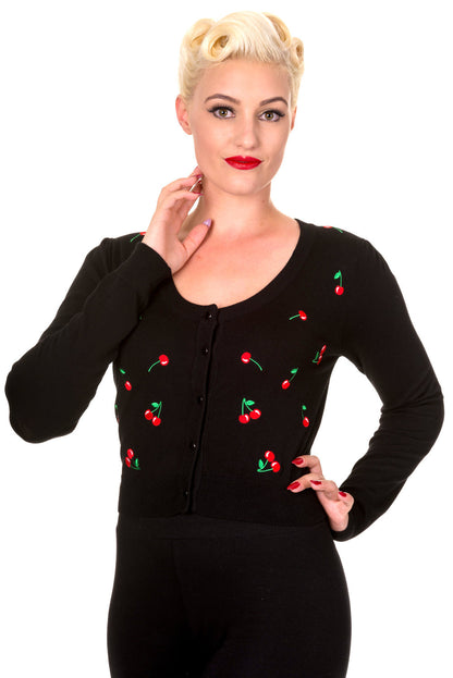 Cardigan Drive Me Crazy Noir Et Rouge