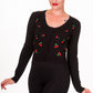 Cardigan Drive Me Crazy Noir Et Rouge
