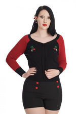 Tricot Cherry Clash Noir Et Rouge  S