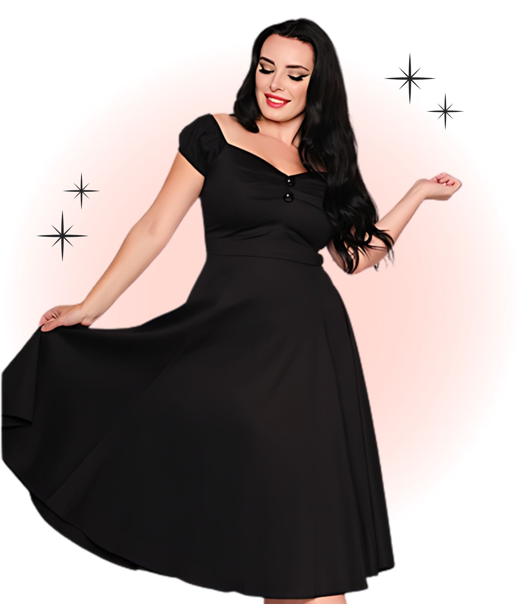 Robe Dolores Noir Évasé  XS