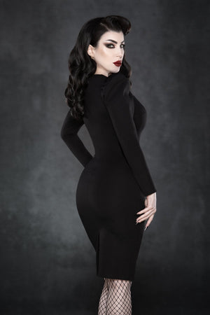 Robe Femme Fatale Ajusté Noire  S