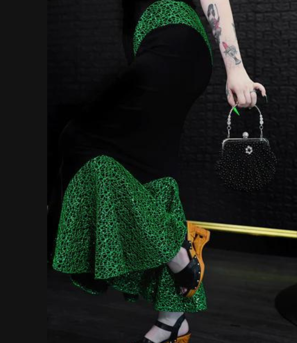 Robe Créature Sparkle Noir Et Vert 2XL