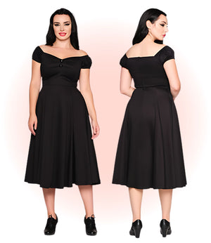 Robe Dolores Noir Évasé  S