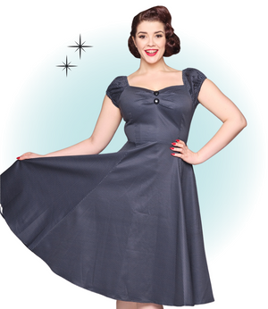 Robe Dolores Mini Pois Marine  XL