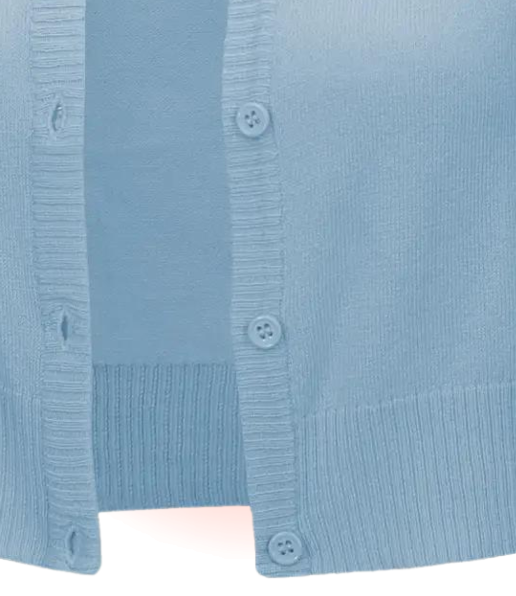 Cardigan Manches Courtes Col Rond Bleu Ciel  S