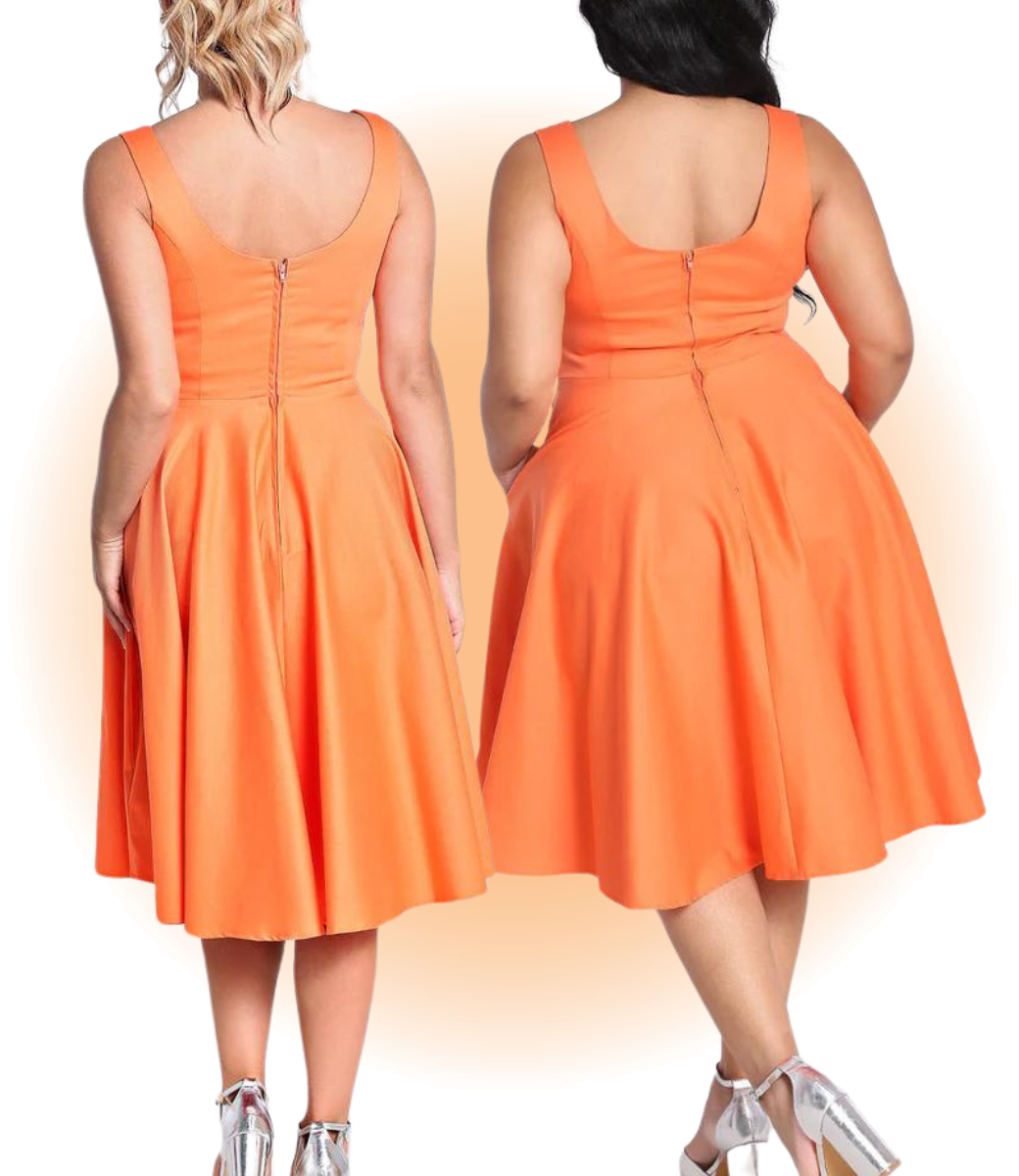 Robe Heidi Évasée Orange  S