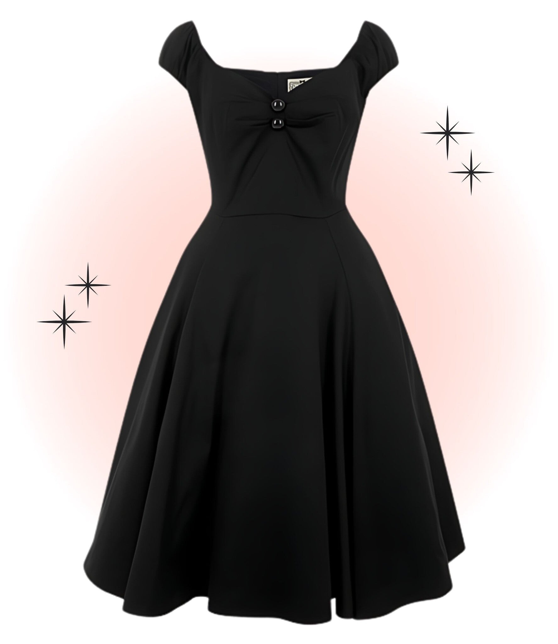 Robe Dolores Noir Évasé  M