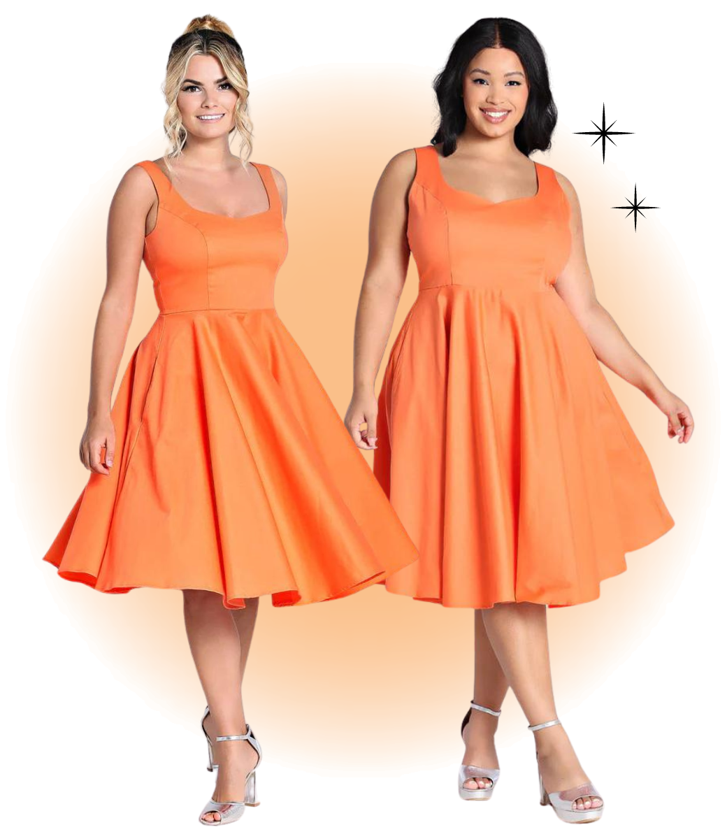 Robe Heidi Évasée Orange  XS