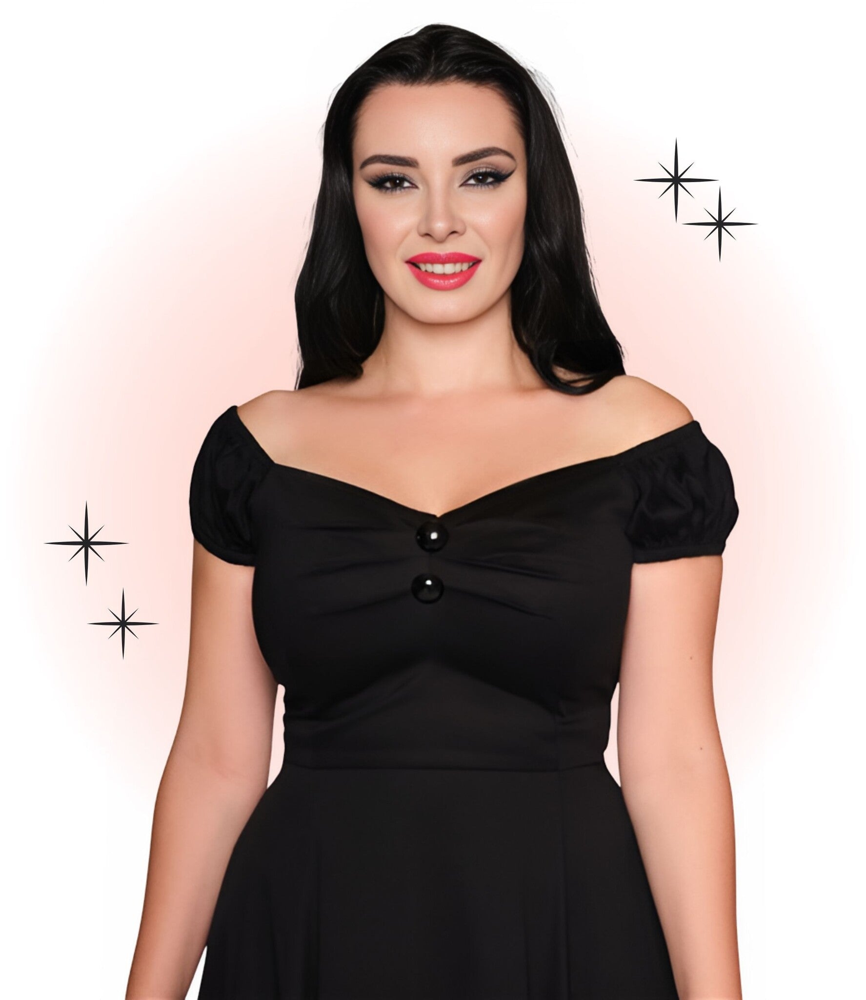 Robe Dolores Noir Évasé  L