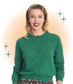 Cardigan Hearts Charm Vert S