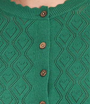 Cardigan Hearts Charm Vert M