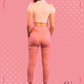 Pantalon taille haute Gloria Vichy Rose