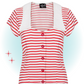 Blouse Ahoy Rouge et Blanche  XL