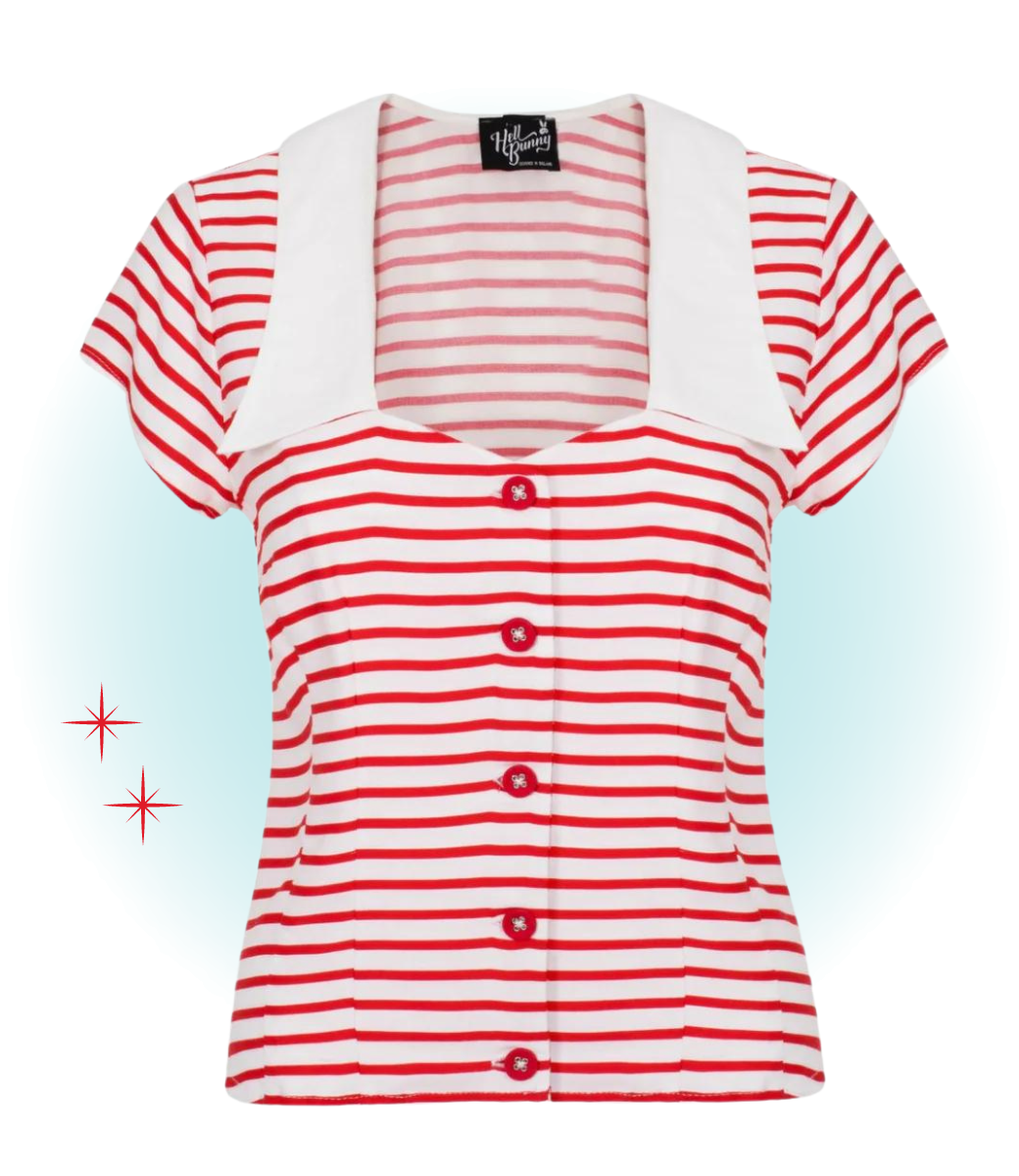 Blouse Ahoy Rouge et Blanche  XL