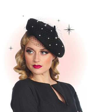 Béret Maggie Perle Noir