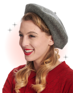 Vintage Beret Light Grey