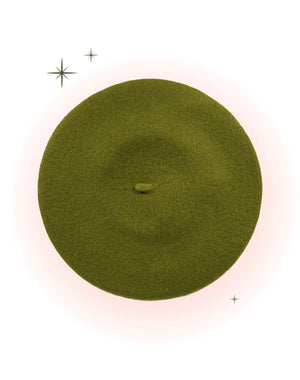 Béret Vintage Clair Vert Mousse