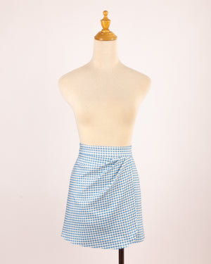 *PRÉCOMMANDE / PRE-ORDER* Jupe-culotte Betty Vichy Bleu Bébé avec short intégré – Queen Of The Main