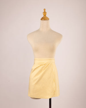 *PRÉCOMMANDE / PRE-ORDER* Jupe-culotte Betty Vichy Jaune avec short intégré – Queen Of The Main
