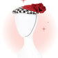 Bibi Pied-De-Poule Fleur Rouge