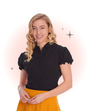 Betsy Bloom Black Blouse