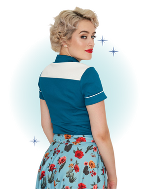 Floral Cactus Western Blouse