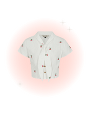 Blouse Cherry Vibe Blanc