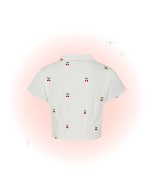 White Cherry Vibe Blouse