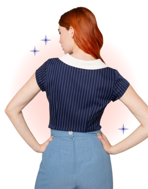 Navy Costello Blouse