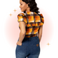 Blouse Darlene Orange et Brune