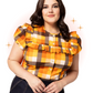 Blouse Darlene Orange et Brune