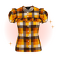 Blouse Darlene Orange et Brune