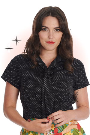 Garden Spot Black Blouse