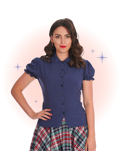 Betsy Bloom Navy Blouse