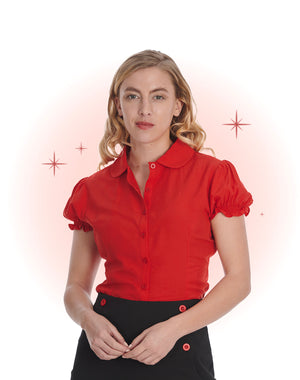 Betsy Bloom Blouse Red