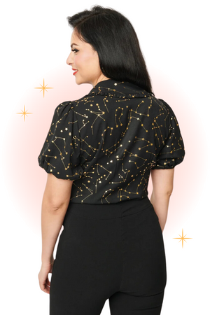 Black Blouse with Golden Stars