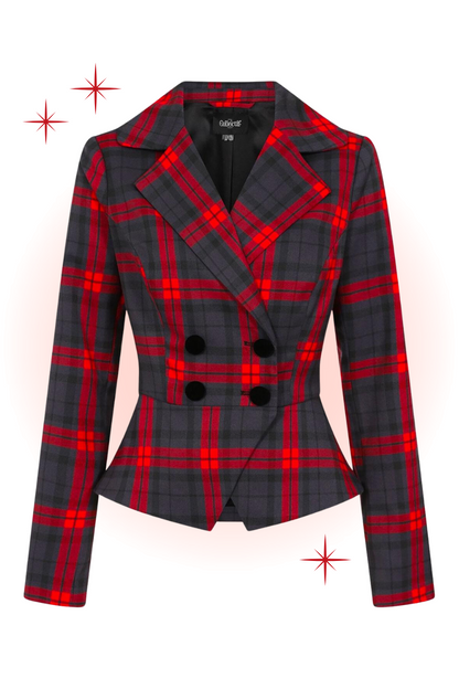 Halle Smoky Tartan Red Jacket