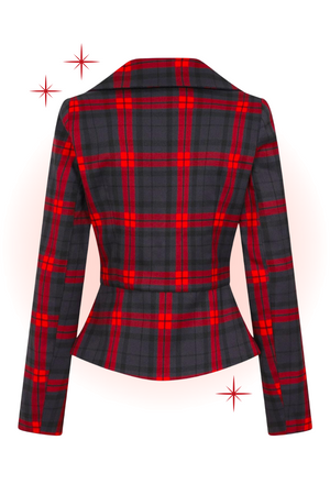 Halle Smoky Tartan Red Jacket