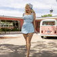*PRE-ORDER* Betty Skort in Baby Blue Gingham – Queen Of The Main