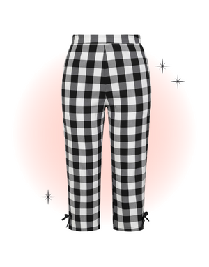 Black and White Gingham Esma Capri